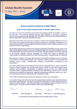 Report of the Global Health Summit Scientific Expert Panel